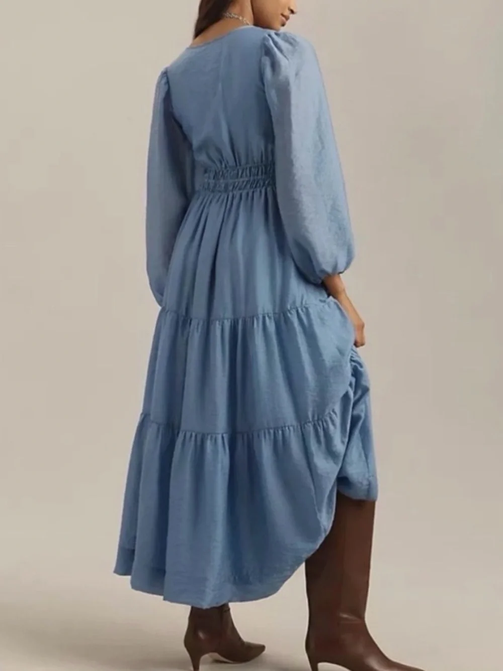 Anthropologie | NWT Iris Somerset Organza Edition Long Sleeve Boho Maxi Dress M - Picture 8 of 8